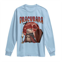 Halloween Capybara Long Sleeve Shirt Funny Dracubara In Dracula Outfit - Wonder Print Shop