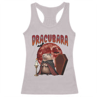 Halloween Capybara Racerback Tank Top Funny Dracubara In Dracula Outfit - Wonder Print Shop