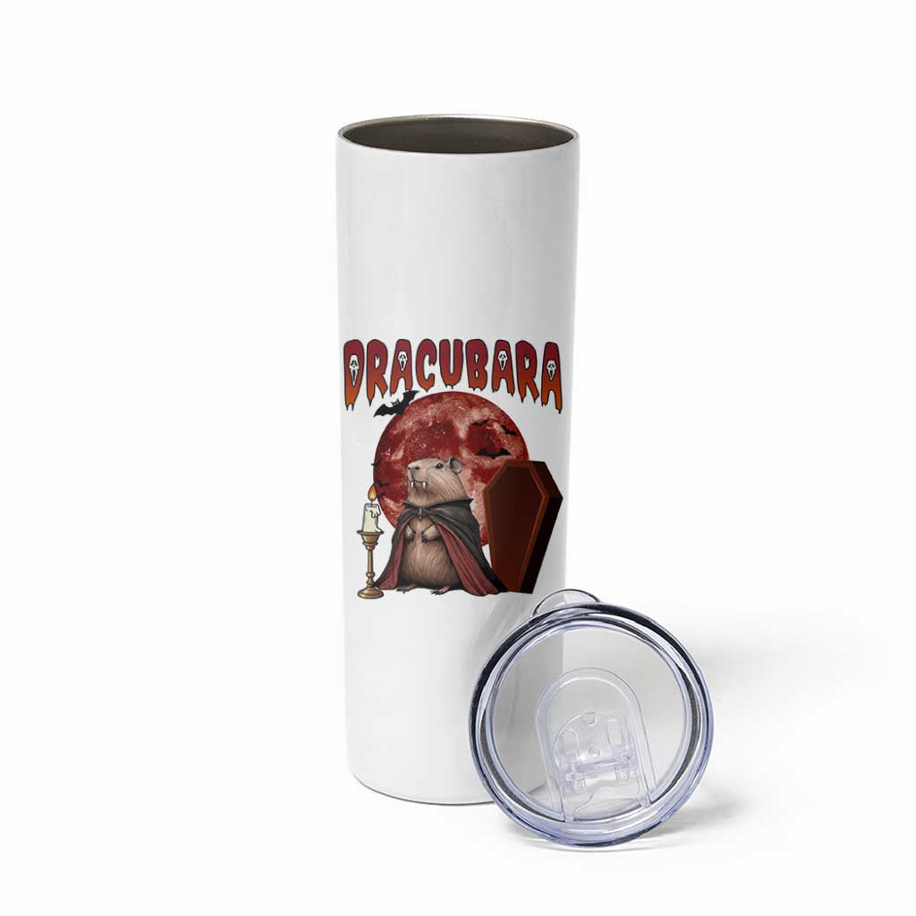 Halloween Capybara Skinny Tumbler Funny Dracubara In Dracula Outfit