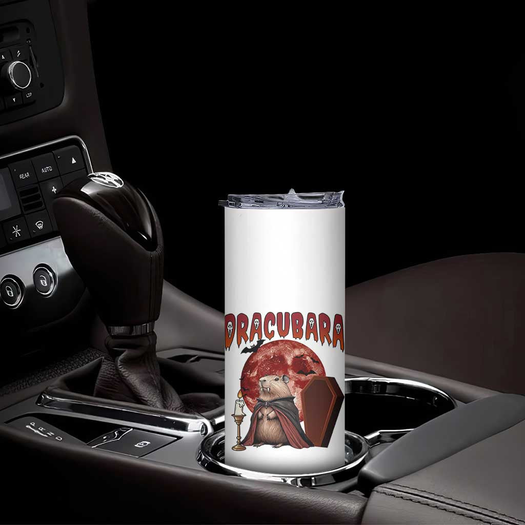 Halloween Capybara Skinny Tumbler Funny Dracubara In Dracula Outfit