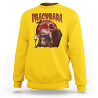 Halloween Capybara Sweatshirt Funny Dracubara In Dracula Outfit - Wonder Print Shop