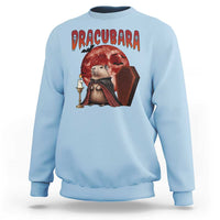 Halloween Capybara Sweatshirt Funny Dracubara In Dracula Outfit - Wonder Print Shop