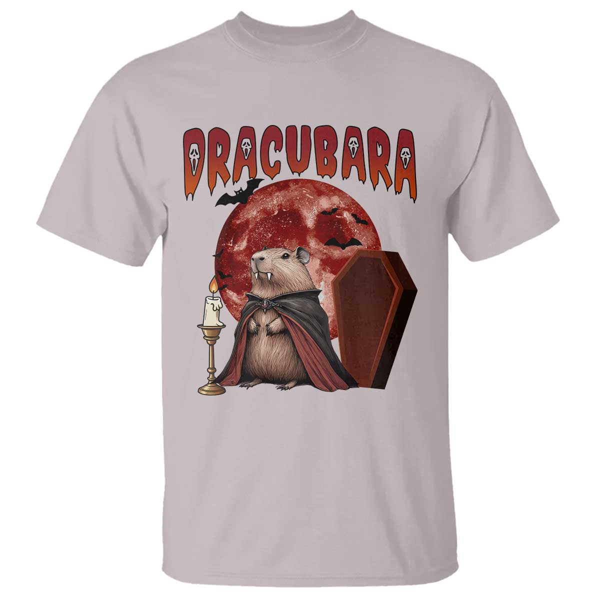 Halloween Capybara T Shirt Funny Dracubara In Dracula Outfit - Wonder Print Shop