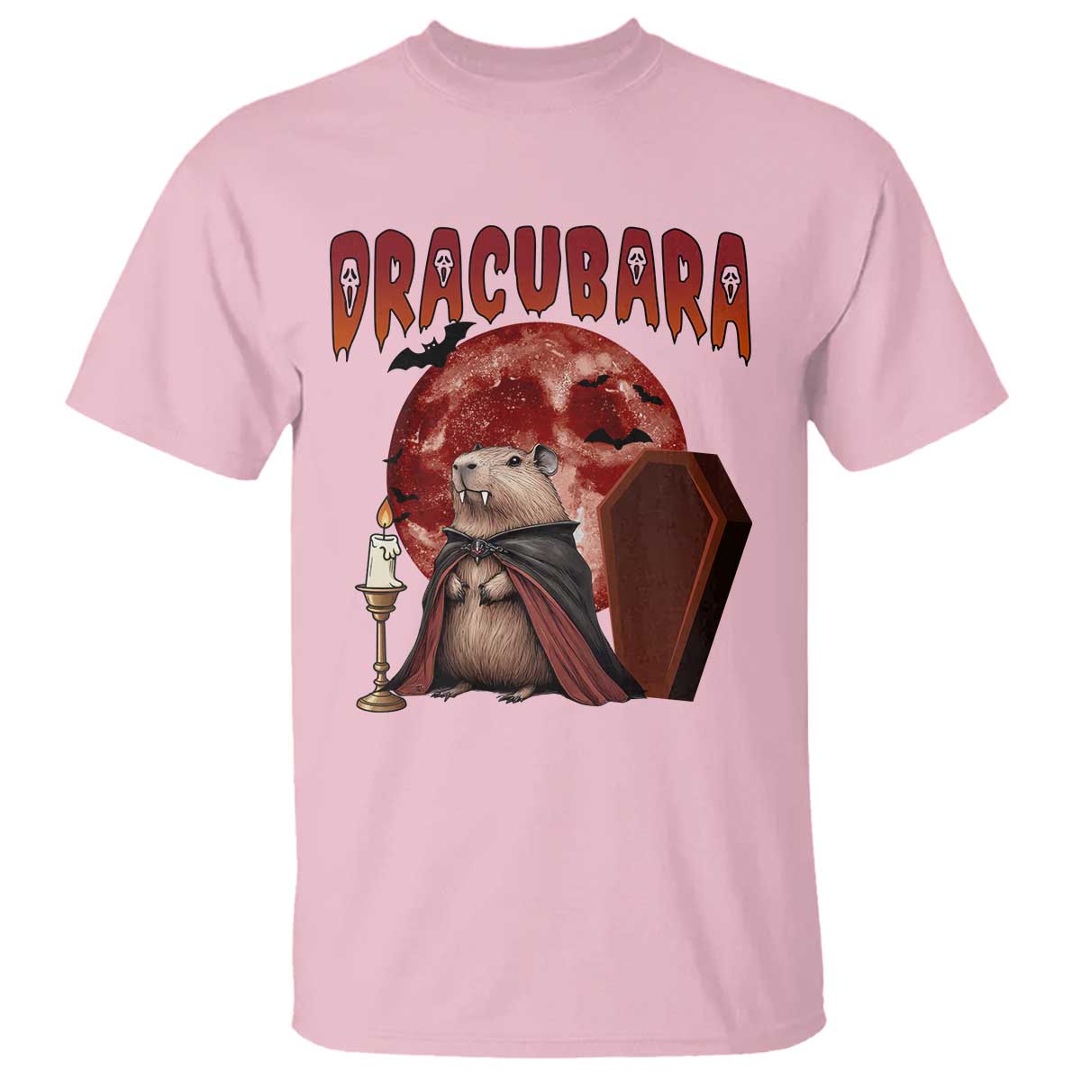 Halloween Capybara T Shirt Funny Dracubara In Dracula Outfit - Wonder Print Shop