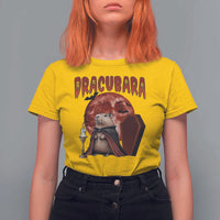 Halloween Capybara T Shirt For Women Funny Dracubara In Dracula Outfit - Wonder Print Shop