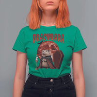 Halloween Capybara T Shirt For Women Funny Dracubara In Dracula Outfit - Wonder Print Shop