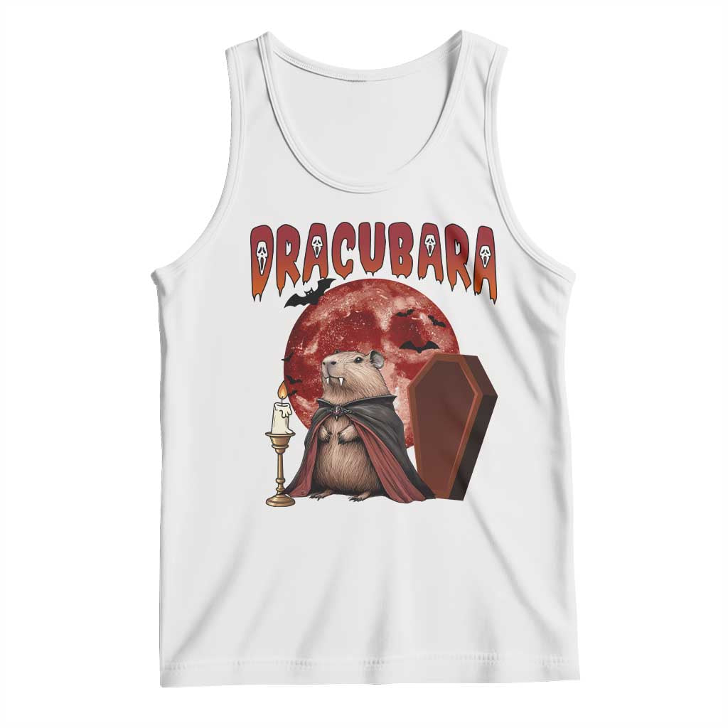 Halloween Capybara Tank Top Funny Dracubara In Dracula Outfit - Wonder Print Shop