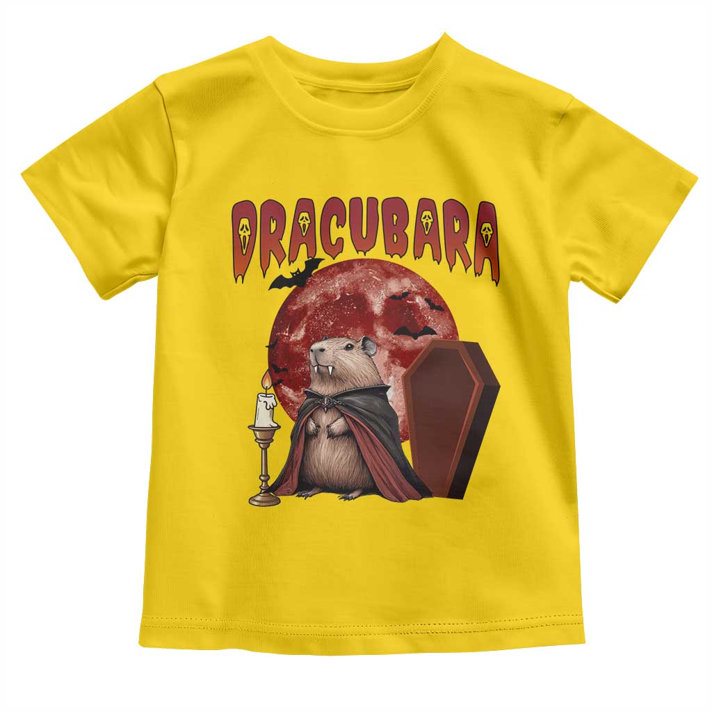 Halloween Capybara Toddler T Shirt Funny Dracubara In Dracula Outfit - Wonder Print Shop