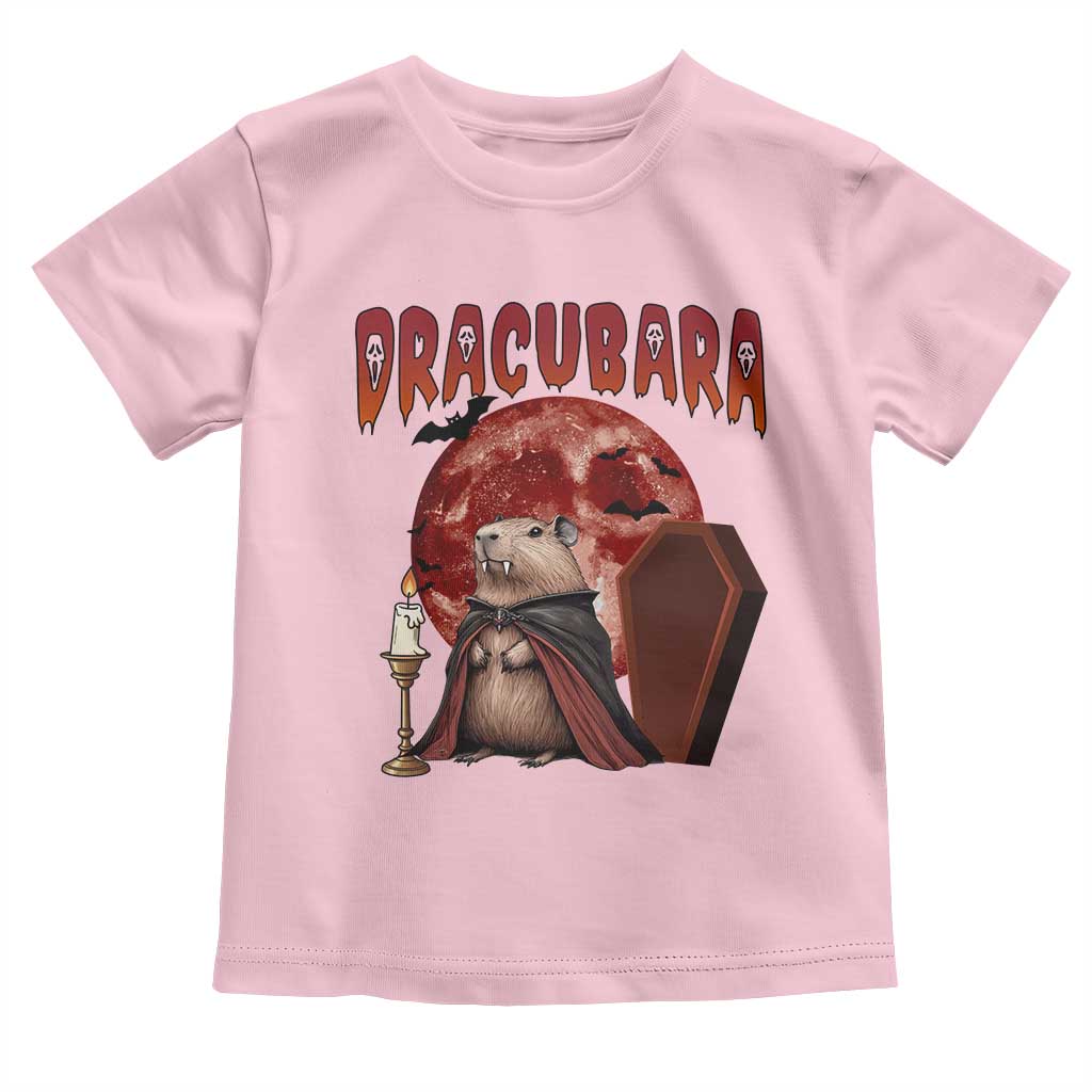 Halloween Capybara Toddler T Shirt Funny Dracubara In Dracula Outfit - Wonder Print Shop