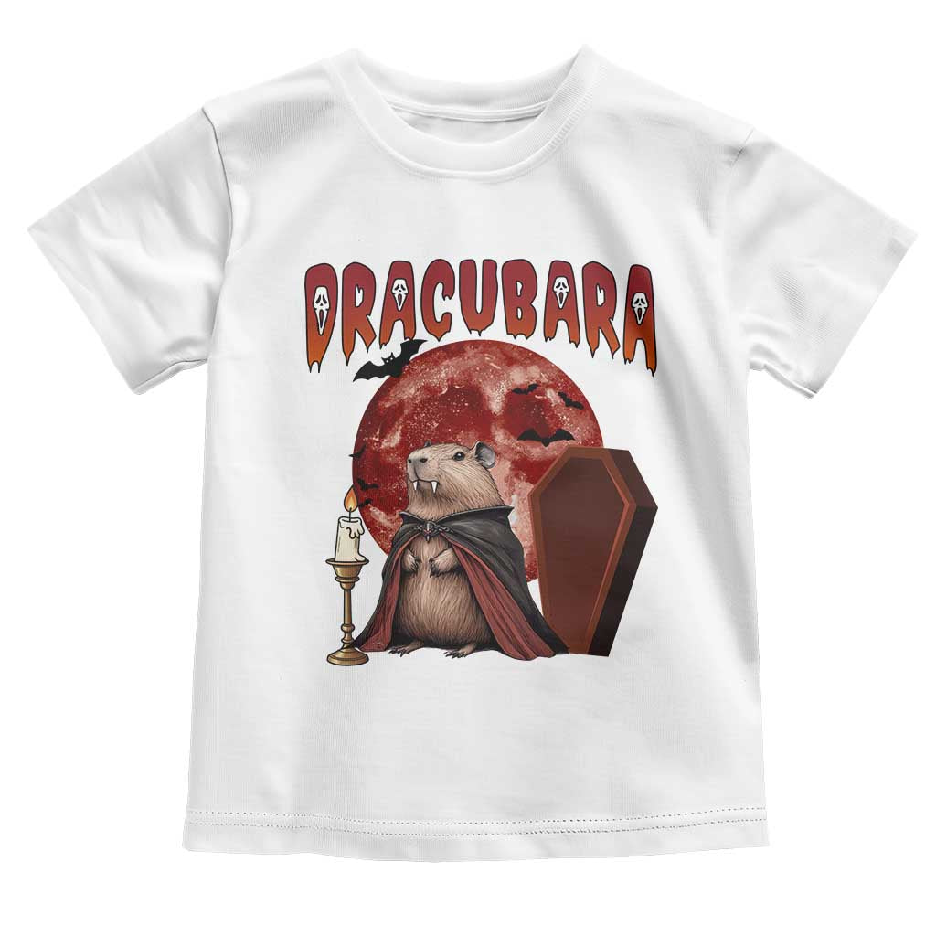 Halloween Capybara Toddler T Shirt Funny Dracubara In Dracula Outfit - Wonder Print Shop