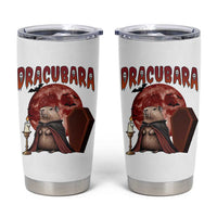 Halloween Capybara Tumbler Cup Funny Dracubara In Dracula Outfit