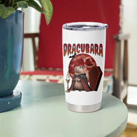 Halloween Capybara Tumbler Cup Funny Dracubara In Dracula Outfit