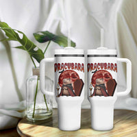 Halloween Capybara Tumbler With Handle Funny Dracubara In Dracula Outfit