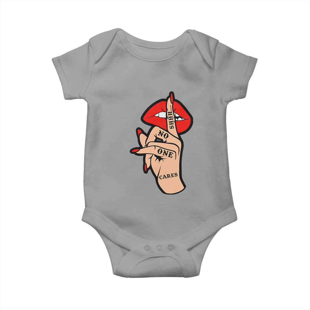 Shhh No One Cares Baby Onesie Sarcastic Humor Gift - Wonder Print Shop
