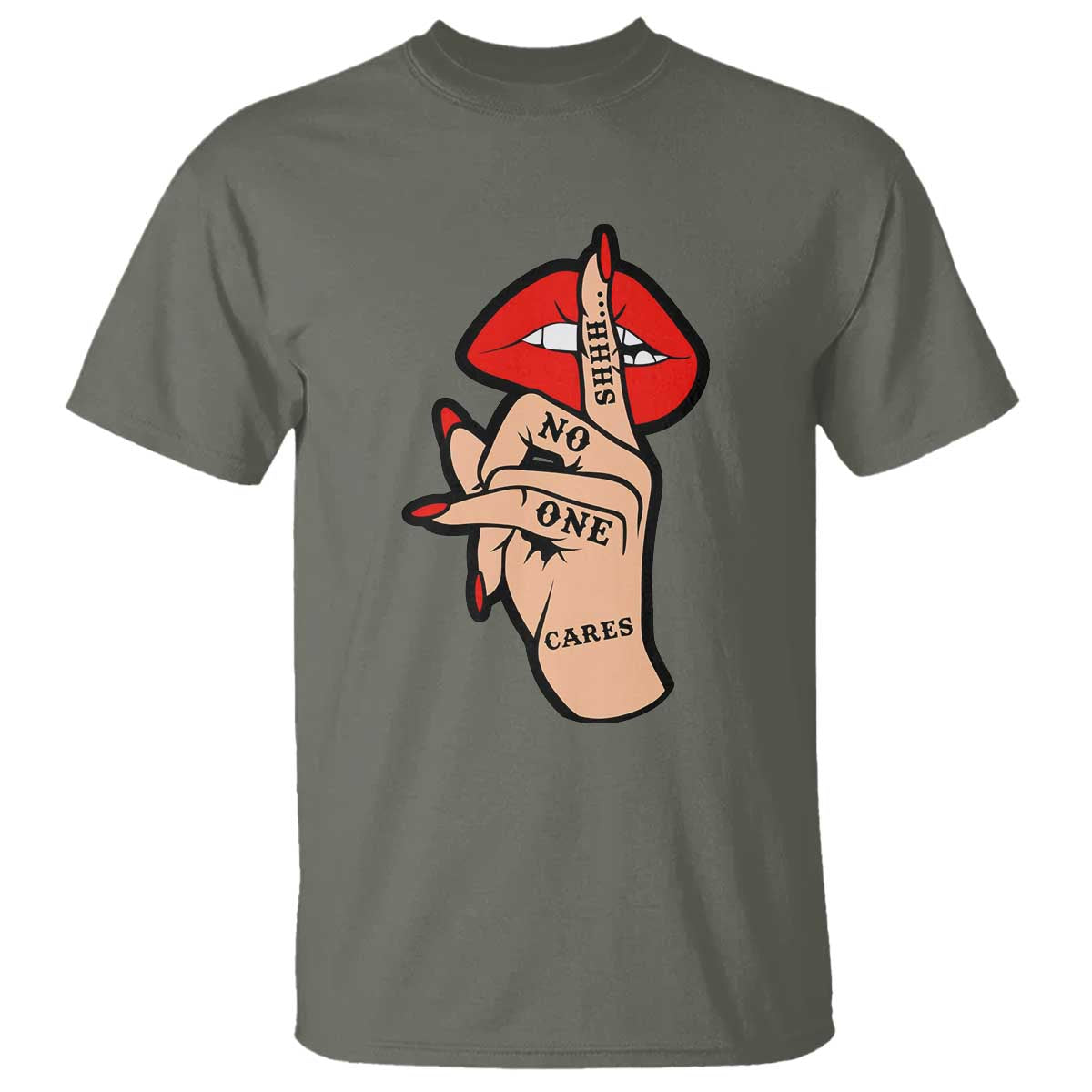 Shhh No One Cares T Shirt Sarcastic Humor Gift - Wonder Print Shop