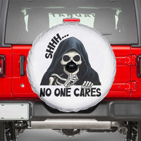 Funny Skeleton Humor Spare Tire Cover Shhh No One Cares - Wonder Print Shop