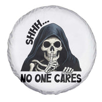 Funny Skeleton Humor Spare Tire Cover Shhh No One Cares - Wonder Print Shop