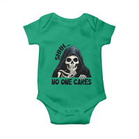 Funny Skeleton Humor Baby Onesie Shhh No One Cares - Wonder Print Shop