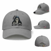 Funny Skeleton Humor Baseball Cap Shhh No One Cares
