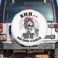 Funny Skeleton Sarcastic Spare Tire Cover Shhh No One Cares - Wonder Print Shop