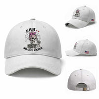 Funny Skeleton Sarcastic Baseball Cap Shhh No One Cares