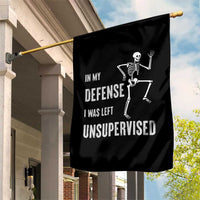 Funny Sarcastic Garden Flag In My Defence I Was Left Unsupervised - Wonder Print Shop
