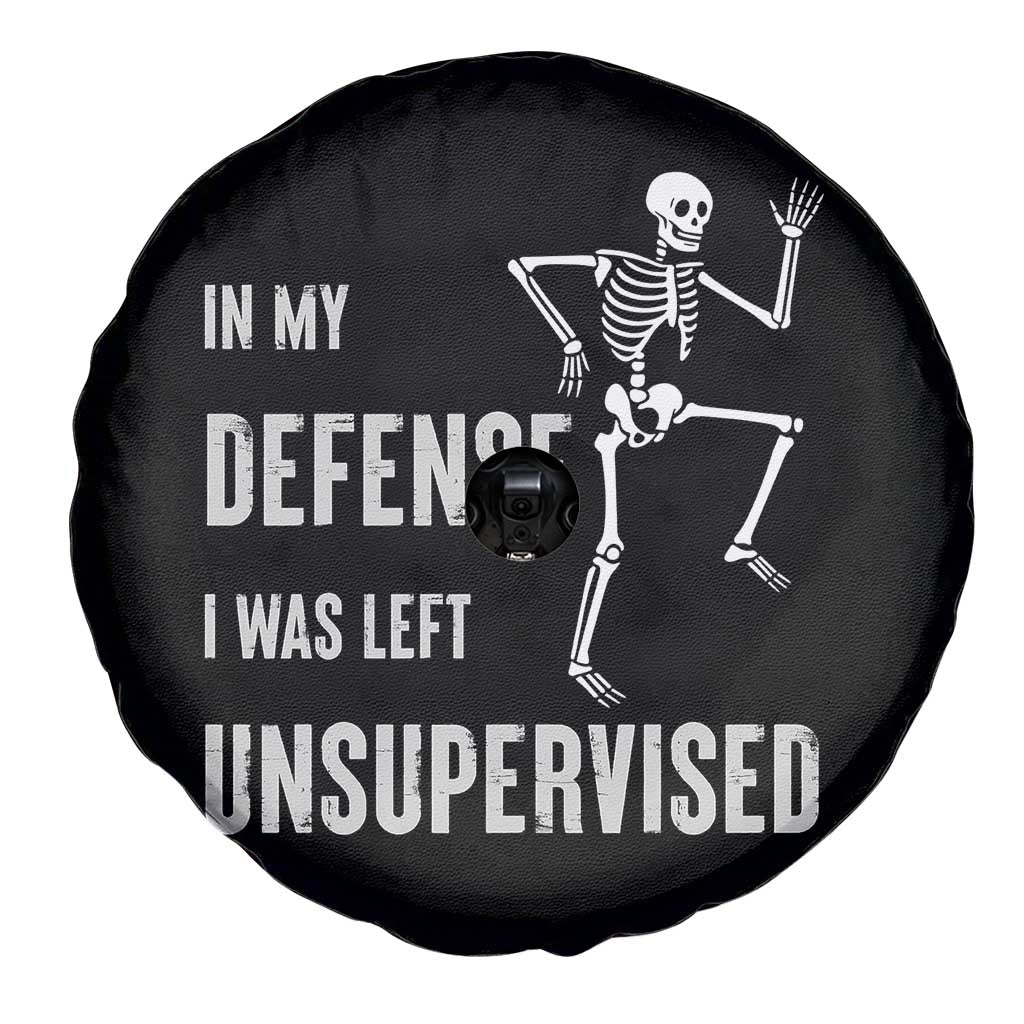 Funny Sarcastic Spare Tire Cover In My Defence I Was Left Unsupervised - Wonder Print Shop