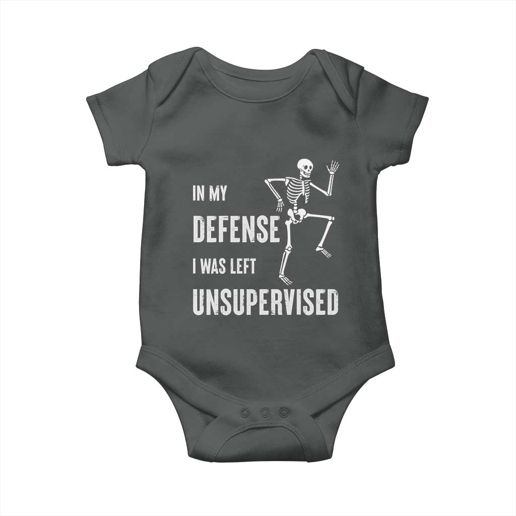 Funny Sarcastic Baby Onesie In My Defence I Was Left Unsupervised - Wonder Print Shop