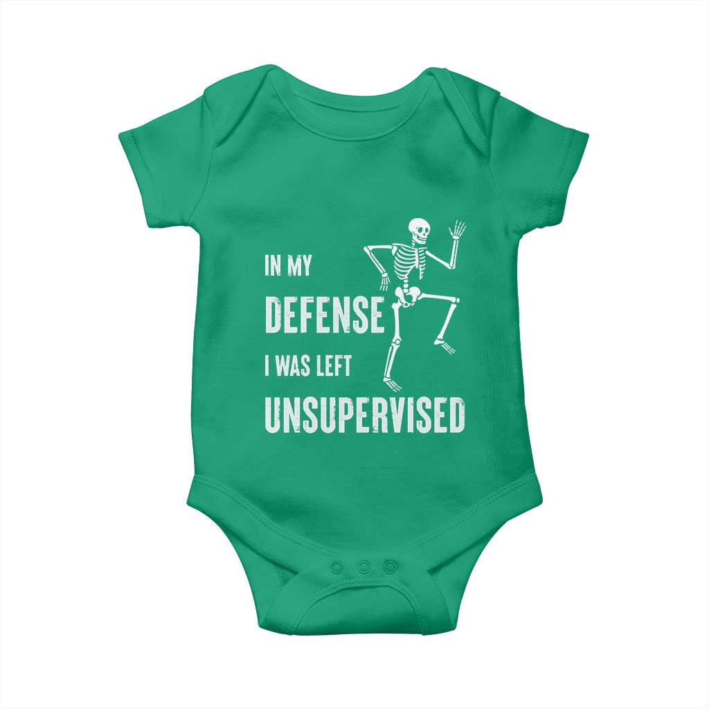 Funny Sarcastic Baby Onesie In My Defence I Was Left Unsupervised - Wonder Print Shop