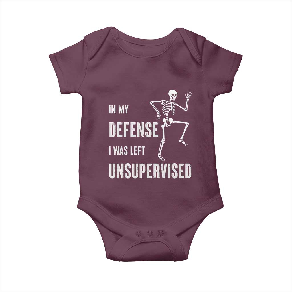 Funny Sarcastic Baby Onesie In My Defence I Was Left Unsupervised - Wonder Print Shop