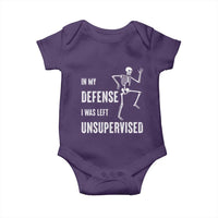 Funny Sarcastic Baby Onesie In My Defence I Was Left Unsupervised - Wonder Print Shop