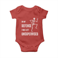 Funny Sarcastic Baby Onesie In My Defence I Was Left Unsupervised - Wonder Print Shop