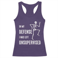 Funny Sarcastic Racerback Tank Top In My Defence I Was Left Unsupervised - Wonder Print Shop