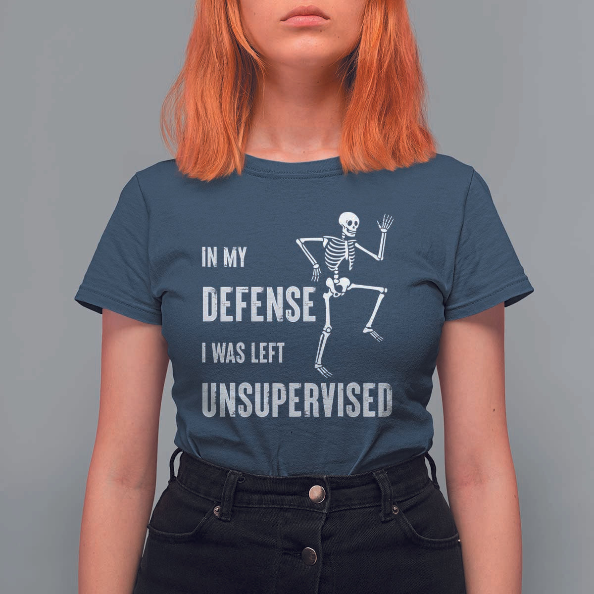 Funny Sarcastic T Shirt For Women In My Defence I Was Left Unsupervised - Wonder Print Shop