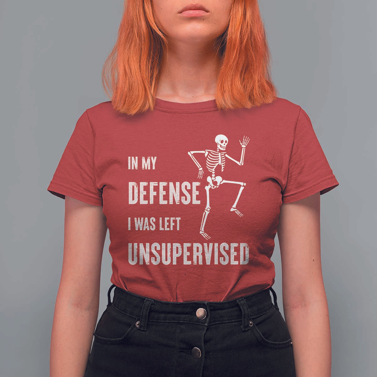 Funny Sarcastic T Shirt For Women In My Defence I Was Left Unsupervised - Wonder Print Shop