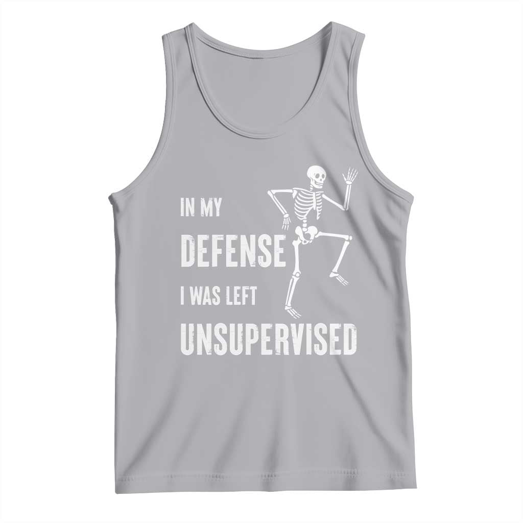 Funny Sarcastic Tank Top In My Defence I Was Left Unsupervised - Wonder Print Shop