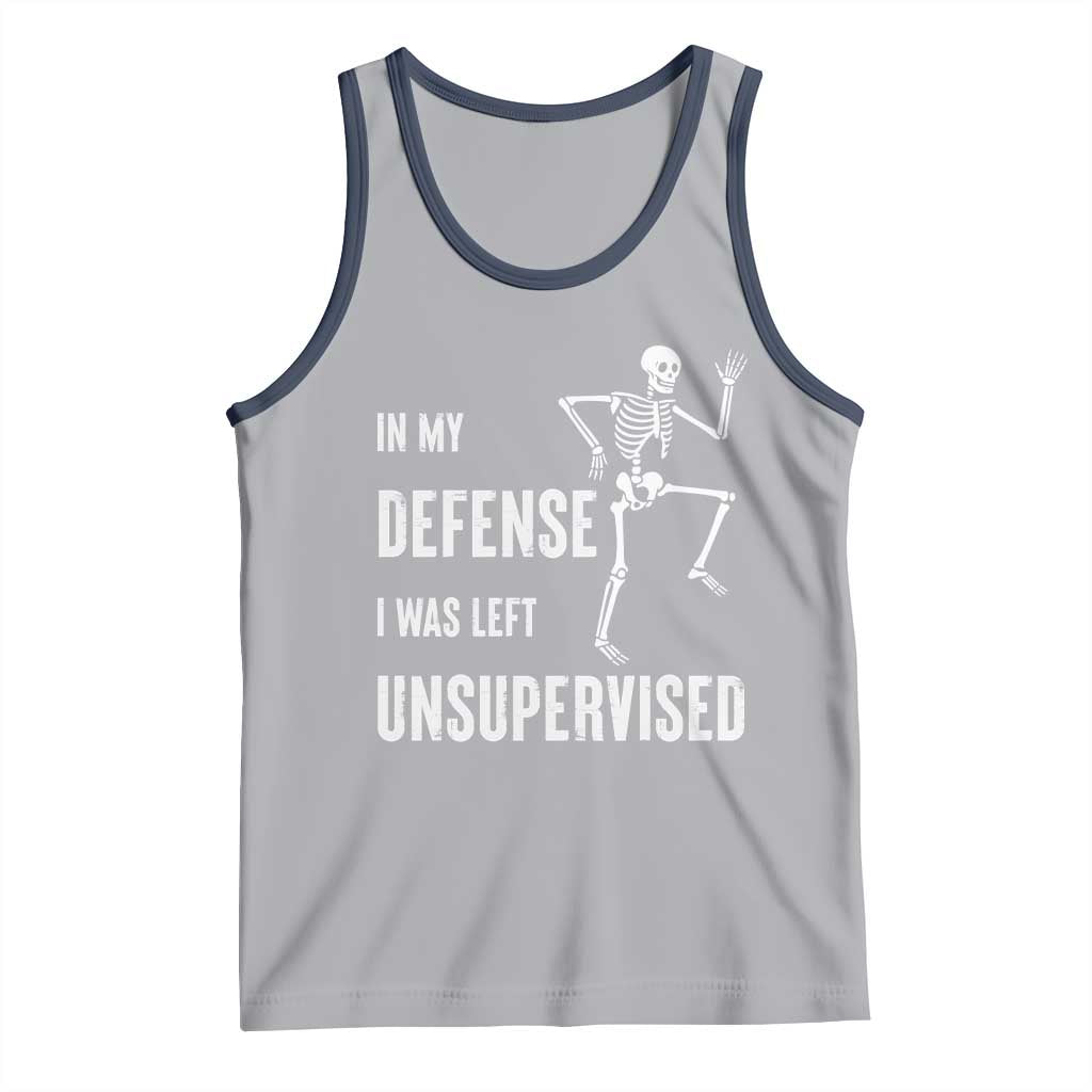 Funny Sarcastic Tank Top In My Defence I Was Left Unsupervised - Wonder Print Shop