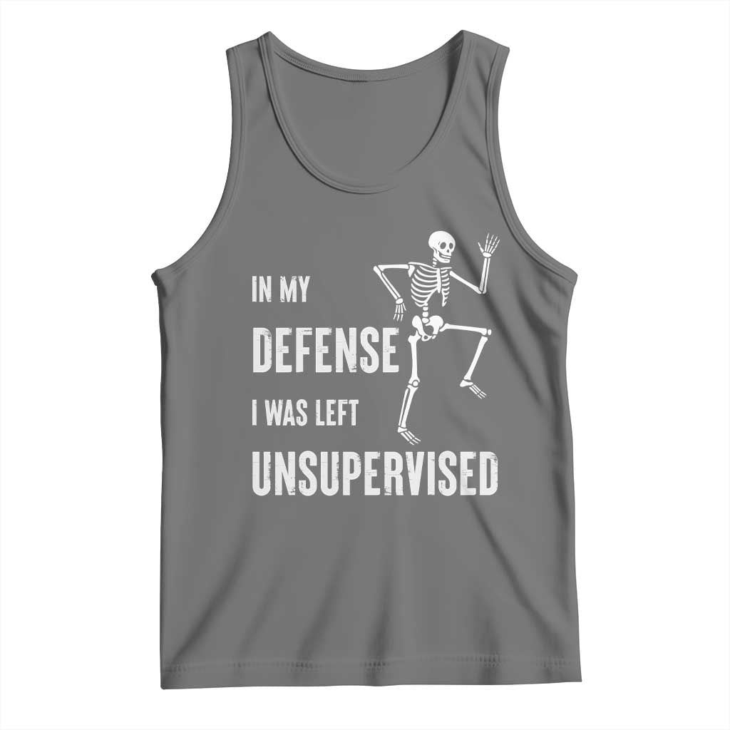 Funny Sarcastic Tank Top In My Defence I Was Left Unsupervised - Wonder Print Shop