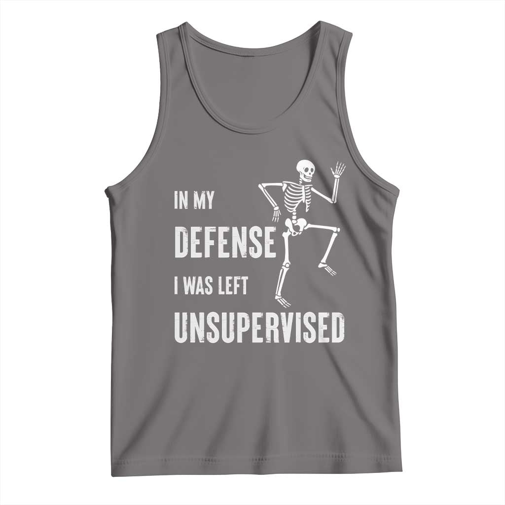 Funny Sarcastic Tank Top In My Defence I Was Left Unsupervised - Wonder Print Shop
