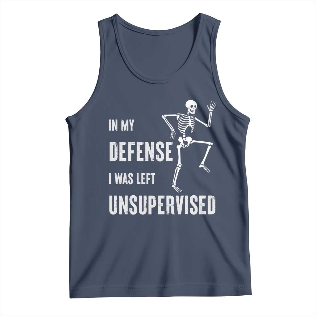 Funny Sarcastic Tank Top In My Defence I Was Left Unsupervised - Wonder Print Shop