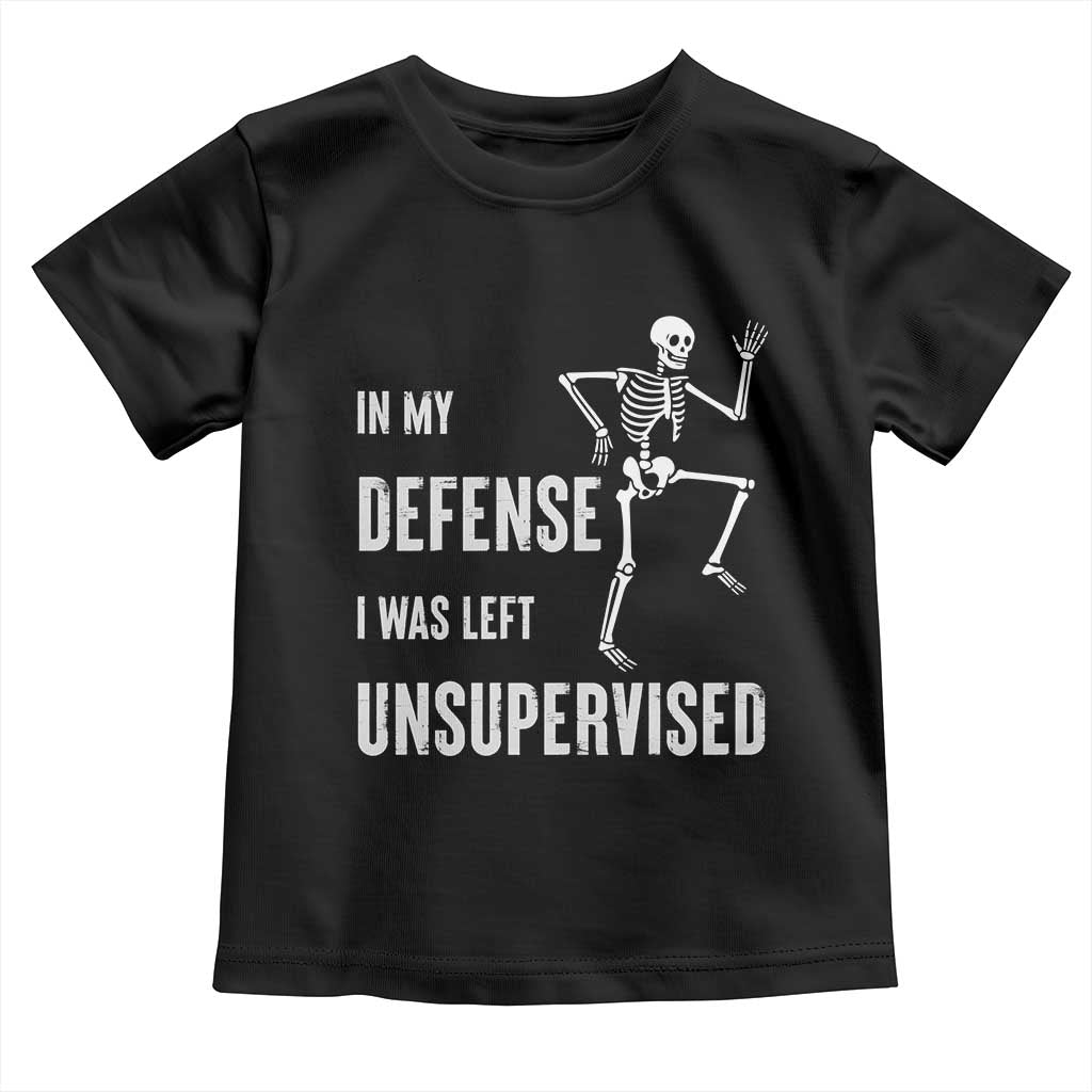 Funny Sarcastic Toddler T Shirt In My Defence I Was Left Unsupervised - Wonder Print Shop