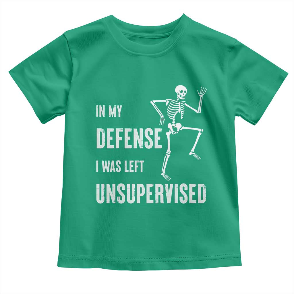 Funny Sarcastic Toddler T Shirt In My Defence I Was Left Unsupervised - Wonder Print Shop