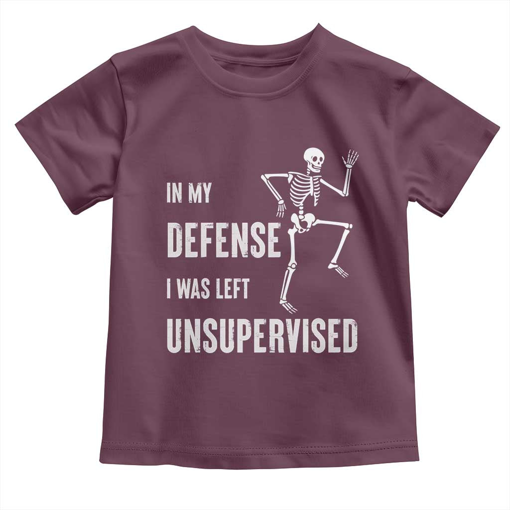 Funny Sarcastic Toddler T Shirt In My Defence I Was Left Unsupervised - Wonder Print Shop