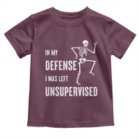 Funny Sarcastic Toddler T Shirt In My Defence I Was Left Unsupervised - Wonder Print Shop