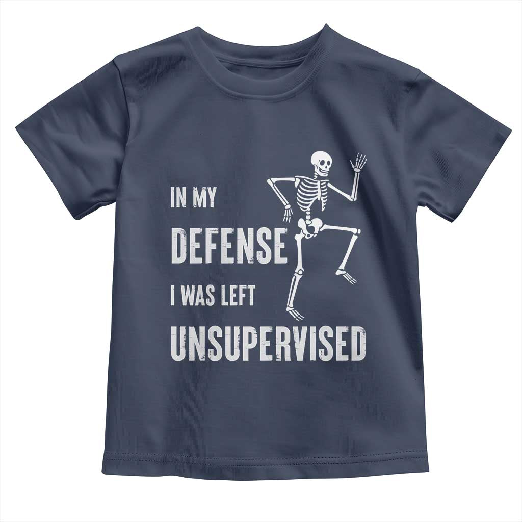 Funny Sarcastic Toddler T Shirt In My Defence I Was Left Unsupervised - Wonder Print Shop