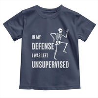 Funny Sarcastic Toddler T Shirt In My Defence I Was Left Unsupervised - Wonder Print Shop