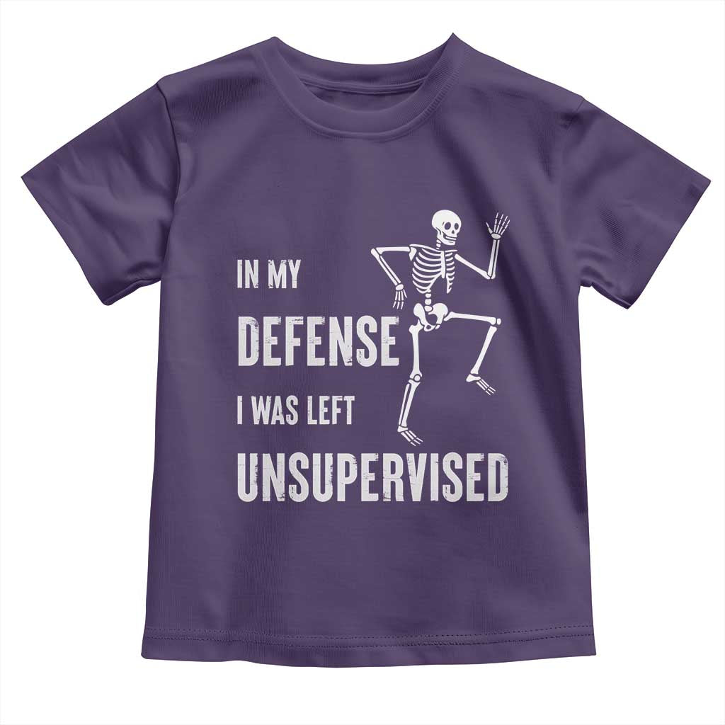 Funny Sarcastic Toddler T Shirt In My Defence I Was Left Unsupervised - Wonder Print Shop