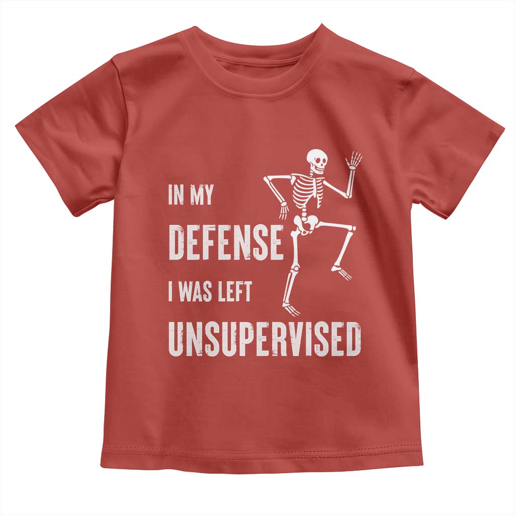 Funny Sarcastic Toddler T Shirt In My Defence I Was Left Unsupervised - Wonder Print Shop