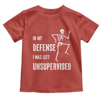 Funny Sarcastic Toddler T Shirt In My Defence I Was Left Unsupervised - Wonder Print Shop