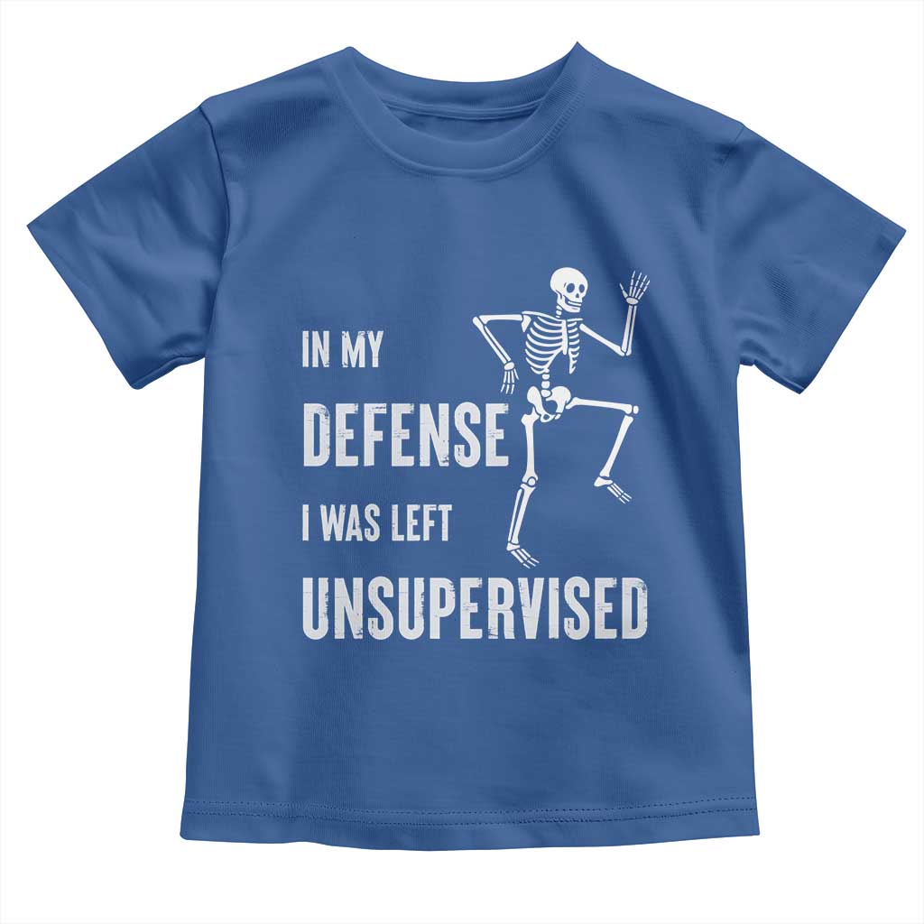 Funny Sarcastic Toddler T Shirt In My Defence I Was Left Unsupervised - Wonder Print Shop
